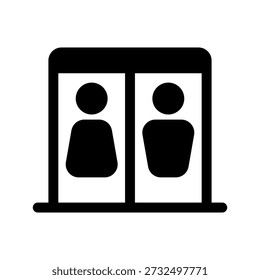 Toilet solid line illustration of a road trip icon