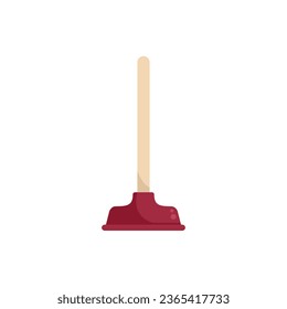 Toilet sucker icon flat vector. Water sewer. Plumber drain isolated