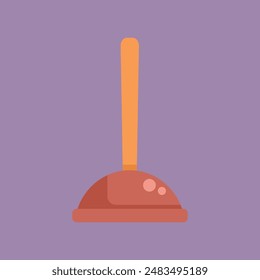 Toiletten-Sauger-Symbol flache Vektorgrafik. Objekt behandeln. Sauberer Schutz