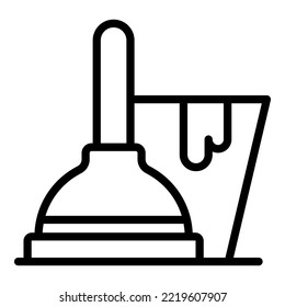 Toilet Sucker Icon Outline Vector. Home Construction. Work Tool