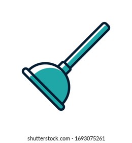 Toilet Sucker icon vector in flat design