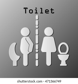 toilet symbol Gray background vector illustrations