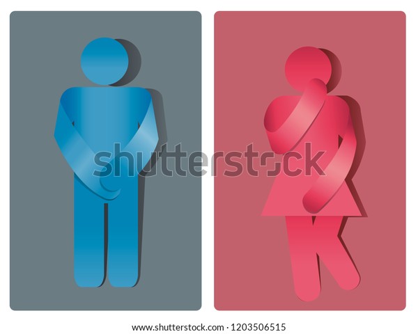 Download Toilet Symbol Man Woman Bathroom Urinary Stock Vector ...