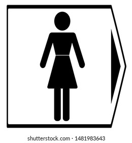 Toilet symbol, toilet  sign, WC pointer with arrow . Man and Woman,  Modern minimalist flat design for your web site design, logo, app, UI - vector
