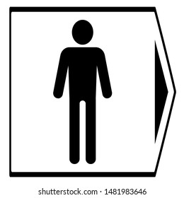 Toilet symbol, toilet  sign, WC pointer with arrow . Man and Woman,  Modern minimalist flat design for your web site design, logo, app, UI - vector
