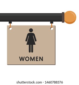 Toilet symbol. wallpaper. free space for text. Female Toilet.