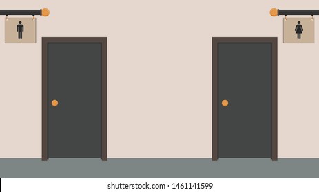 Toilet symbol. wallpaper. free space for text. Toilet door vector. public toilet.