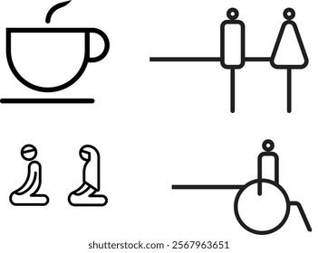 Toilet Tea Room Prayer Room Pictogram