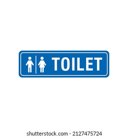 toilet text sign illustration design, blue toilet symbol template vector