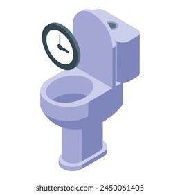 Icon "Toilettenzeit" isometrische Vektorgrafik. Erwachsene Windel. Step-Windel