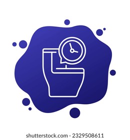 toilet time line icon, vector