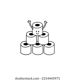 toilet tissue doodle illustration vector