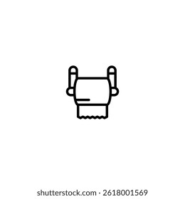 toilet tissue outline icon and illustration