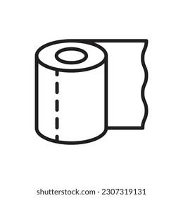 Toilet Tissue Outline Icon Vector Illustration