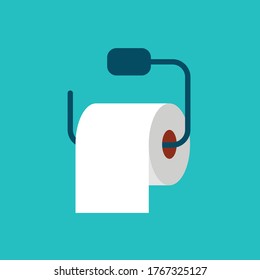 Toilet tissue paper. Flat style vector illustration