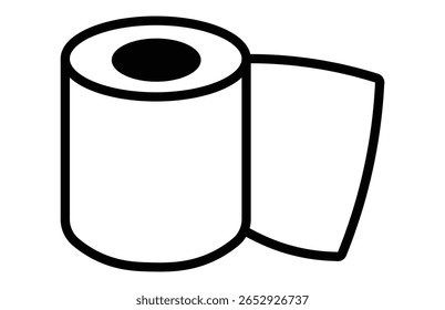 Ícone de papel higiênico. Papel higiênico rolo linha ícone sólido ilustração simples logotipo arte
