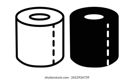 Ícone de papel higiênico. Papel higiênico rolo linha ícone sólido ilustração simples logotipo arte
