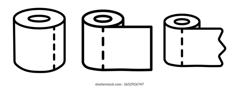 Ícone de papel higiênico. Papel higiênico rolo linha ícone sólido ilustração simples logotipo arte
