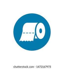 Toilet tissue paper roll flat vector icon for apps and websites