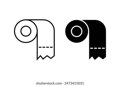 Toilet tissue paper roll flat vector icon for apps and websites, Bath paper, roll, paper towel, tissue roll, toilet paper icon vector