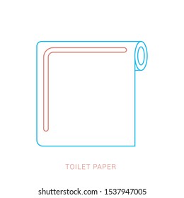 Toilet tissue paper roll icon