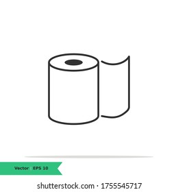 Toilet Tissue Paper Roll Icon Illustration. Vector Line Icon EPS 10