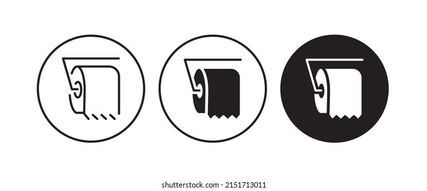 toilet tissue paper roll icon button, vector, sign, symbol, logo, illustration, editable stroke, flat design style isolated on white
