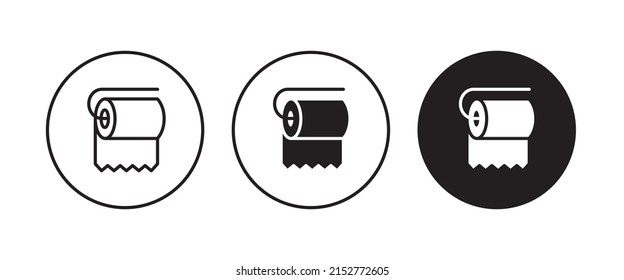 toilet tissue paper roll icon button, vector, sign, symbol, logo, illustration, editable stroke, flat design style isolated on white