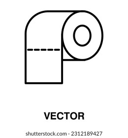 toilet tissue paper roll icon flat illustration on white background..eps
