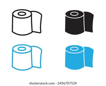 toilet tissue paper roll icon black and white vector outline sign