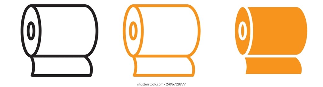 Toilet Tissue Paper Roll Icon Set Hygiene Illustrations for Bathroom and Household