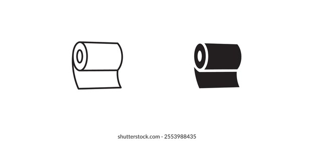 toilet tissue paper roll icon button, vector, sign, symbol, logo, illustration, editable stroke, flat design style isolated on white