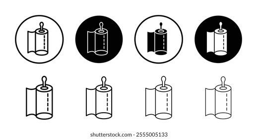 toilet tissue paper roll icon logo sign set vector outline