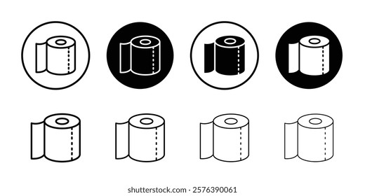 toilet tissue paper roll icon logo sign set vector outline