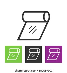 Toilet tissue paper roll line art icon for apps and websites