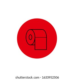 toilet tissue paper roll vector icon in flat style