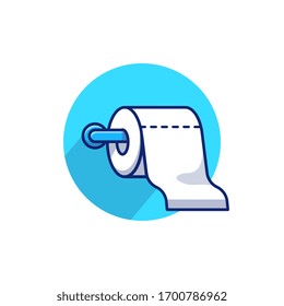 Toilet Tissue Paper Roll Vector Icon Illustration. Healthcare And Medical Icon Concept White Isolated. Flat Cartoon Style Suitable for Web Landing Page, Banner