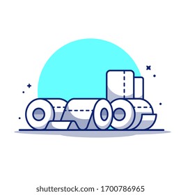 Ilustración de icono del vector de papel higiénico. El Concepto De Ícono Médico Y De Salud Blanco Aislado. Estilo de caricatura plano adecuado para la página de inicio web, pancarta