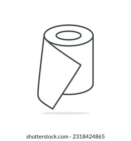 Toilet Tissue Paper Roll Vector Icon Illustration. Healthcare And Medical Icon Concept White Isolated. Flat Cartoon Style Suitable for Web Landing Page, Banner