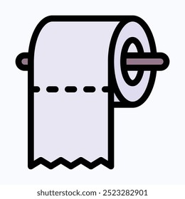 Icono de Vector de rollo de papel higiénico, Icono de Vector de color lineal aislado.