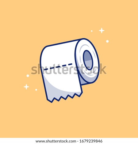 Toilet Tissue Paper Roll Vector Icon Illustration. Healthcare And Medical Icon Concept White Isolated. Flat Cartoon Style Suitable for Web Landing Page, Banner