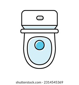 toilet top view color icon vector. toilet top view sign. isolated symbol illustration