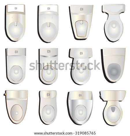 Toilet top view set 2 for interior ,vector illustration