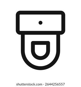Toilet top view UI icon, wc top view simple line user interface vector symbol