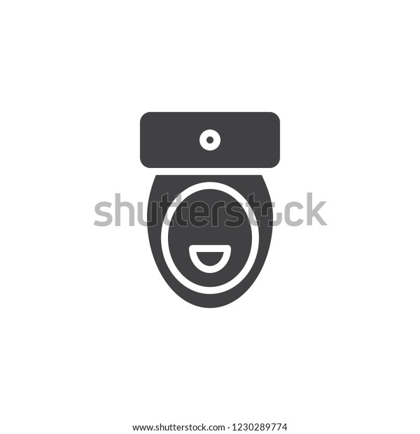 Toilet Top View Vector Icon Filled Stock Vector (Royalty Free ...