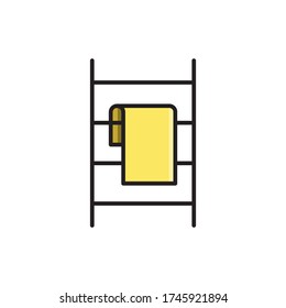Toilet towel vector icon symbol isolated on white background