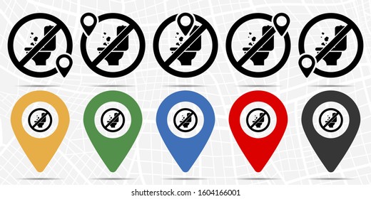 toilet trash icon in location set. Simple glyph, flat illustration element of universal theme icons