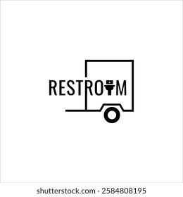 toilet truck vector. portable restroom truck service logo 