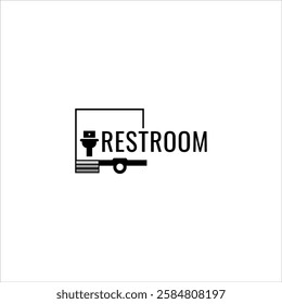 toilet truck vector. portable restroom truck service logo 