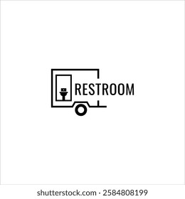 toilet truck vector. portable restroom truck service logo 